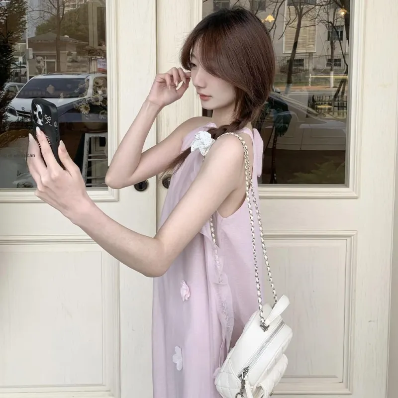 FLIM Sleeveless Dresses Women's Pink-6