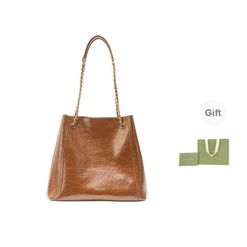 VANESSA HOGAN Cow Leather Patchwork With Artificial Leather Handbag Shoulder Bag Large Size Women's Brown