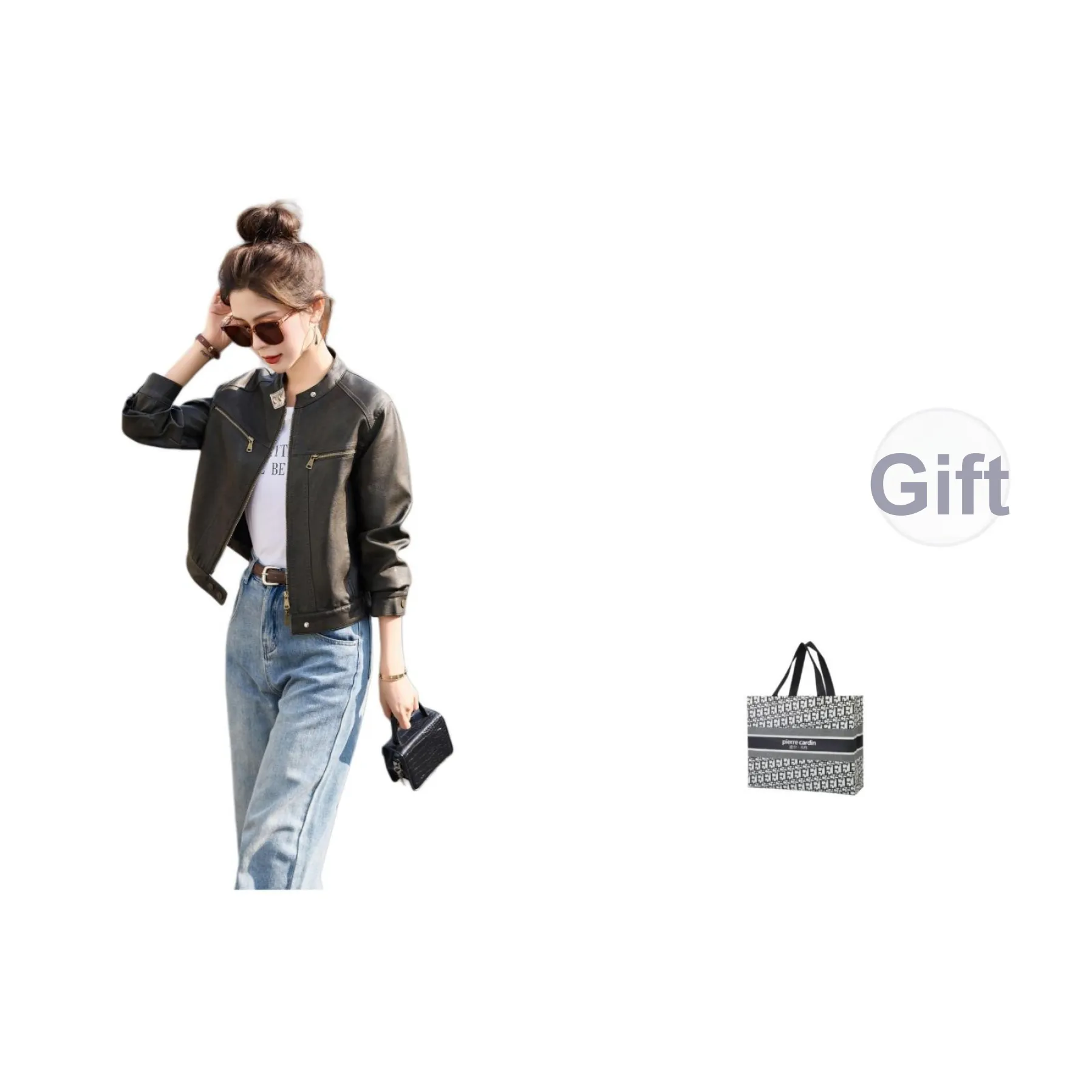 PIERRE CARDIN Кожа Куртка Женская