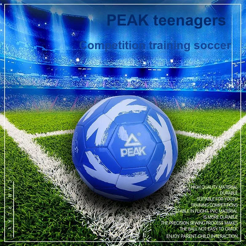 PEAK Size 4 5 Size Soccer PVC Machine Stitched Soccer Ball Unisex Blue White-1