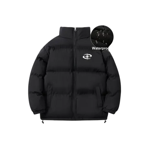 PUNCTILIOUS Хлопковый пуховик Пальто Унисекс Черный