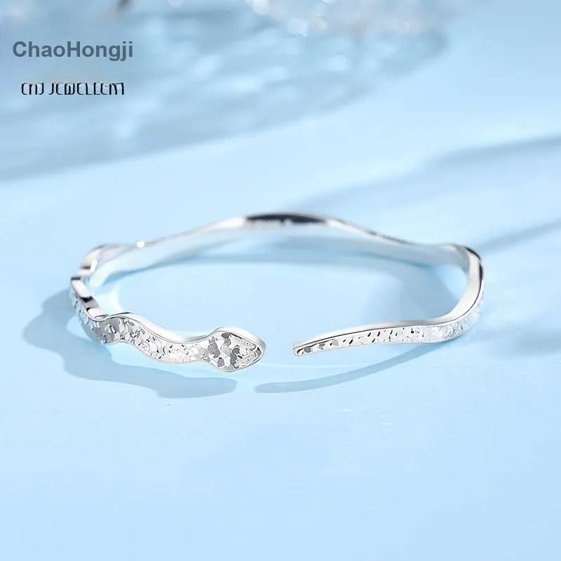 CHAOHONGJI Sterling Silver Minimalist Style Hand Accessory Bangle Women's-2
