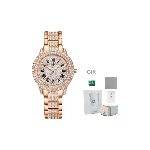 SHENGKE Кварцевый механизм сплав ремешок женские часы серебристый циферблат