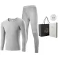 Men's Crew Neck Clothing Sets (Light Heather Gray) 100% cotton Skin-Friendly/3A Antibacterial