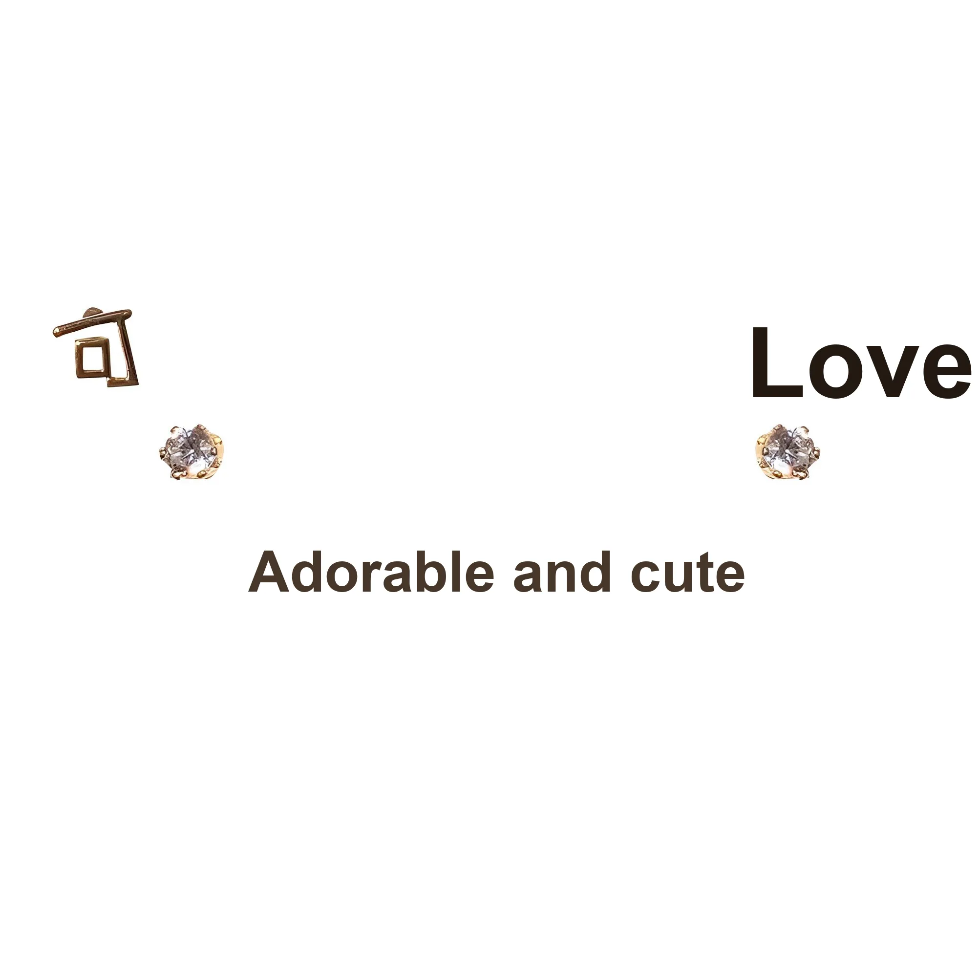 VIVIWELL Смешанный материал Серьги-гвоздики Розово-золотой Женские