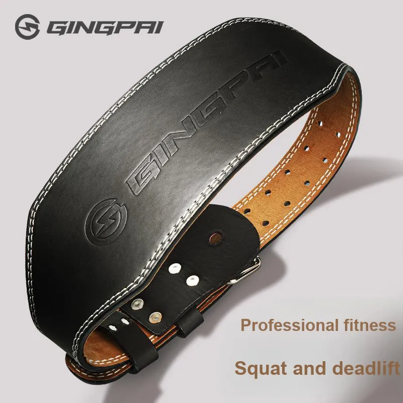 Competition Back Support Braces Fitness Protective Compression Cow Leather Suede Unisex-1