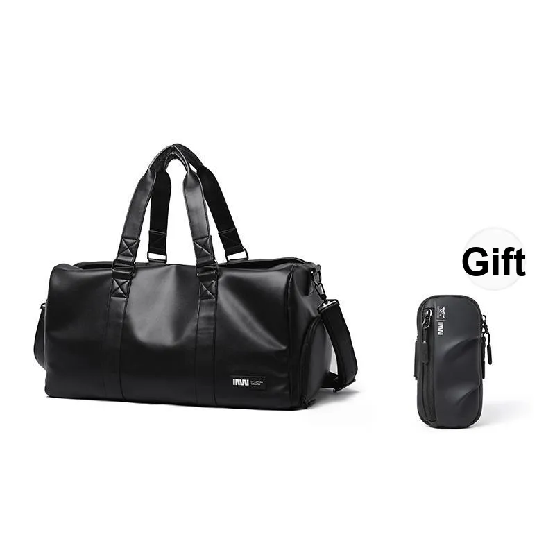 SEPTWOLVES PVC Portable Crossbody Short Trip Business Travel Bag QPL Unisex Black