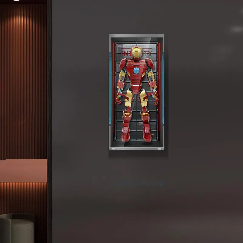 LIGHT YOUR BRICKS LeYiYi Compatibility Building Block 76206 Iron Man Doll Storage Box Model Accessories-5