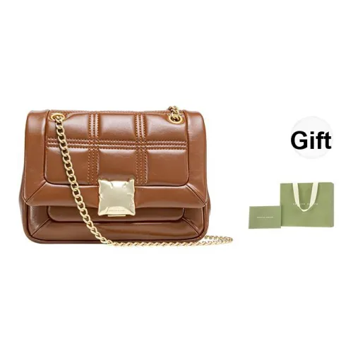 VANESSA HOGAN Сумка через плечо из коровьей кожи маленькая квадратная сумка плечевая сумка среднего размера женская коричневая