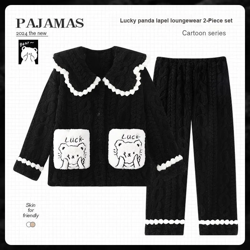 O'MESIK Pajama Set Women's Black-1