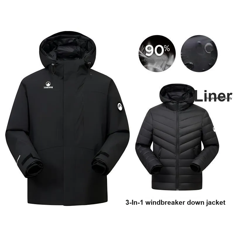Yalu Parka Outdoor Casual Liner Can Be Worn Alone 3 in 1 Coat Down Jacket Unisex-4