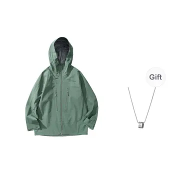 Jack Wolfskin Hiking Outdoor Hiking Waterproof And Windproof Windbreaker Jacket Men's Fencing Green Comes With Necklace