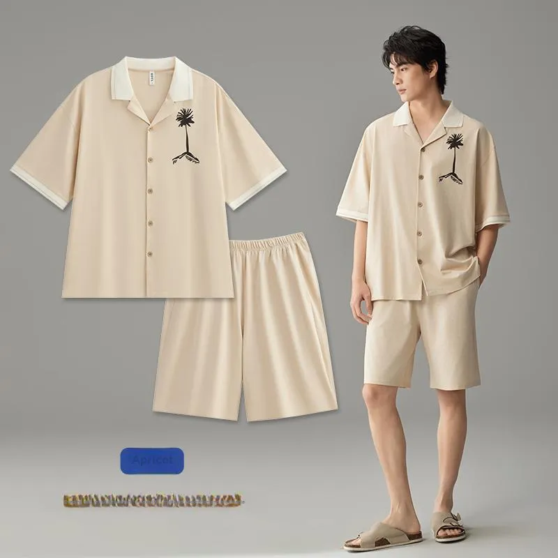 Peninsula City Pajama Set Men's Gift Box Set Apricot-4