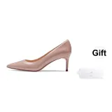 [Air Cotton]-Shiny Cow Leather-Dirty Pink-6.5cm Gift Included (Please Refer to Details)