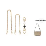 [Heart Black White Four-Leaf Clover Three-Piece Set]Extender Chain 15cm+Decorative Chain 40cm+Long Chain 40cm
