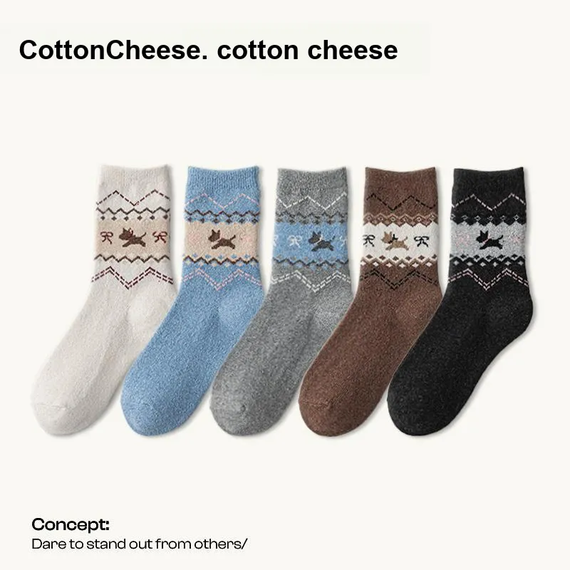 COTTON CHEESE Mid Calf Socks Unisex 3 Pack-6