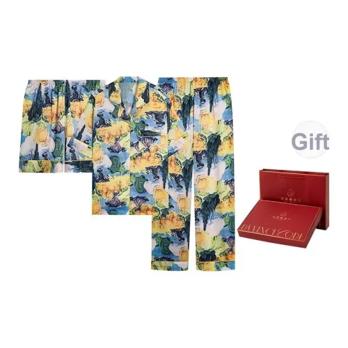 DAFENQIMIMA Масло Paintings Golden Crow THREE Piece Набор Женские Пижамные комплекты