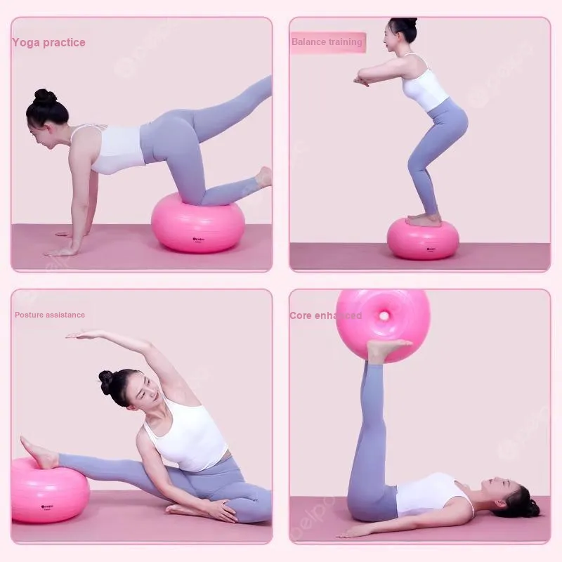 Pelplo Yoga Balls High Quality Eco Friendly PVC Material Home, Indoor, Office Unisex Diameter 45cm Pink Purple-6
