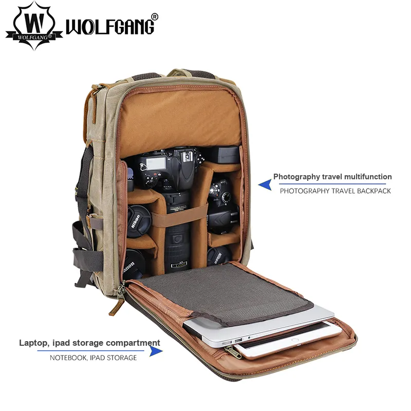 WOLFGANG Photography Double Shoulder Camera Bag SJB019 Large Capacity Self Assembled Toys Partition-5
