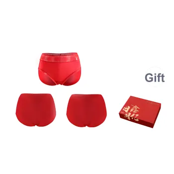 JINSANT Underpants Women's Box 3 Pack Red