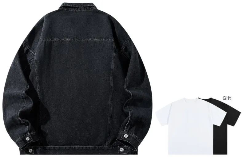 A.X.S.K Denim Jacket Unisex Comes With Short Sleeved Shirt-1