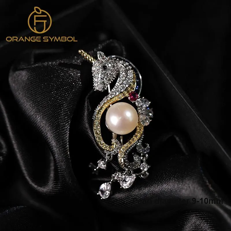 ORANGE SYMBOL Freshwater Pearl Brooches Women's-3