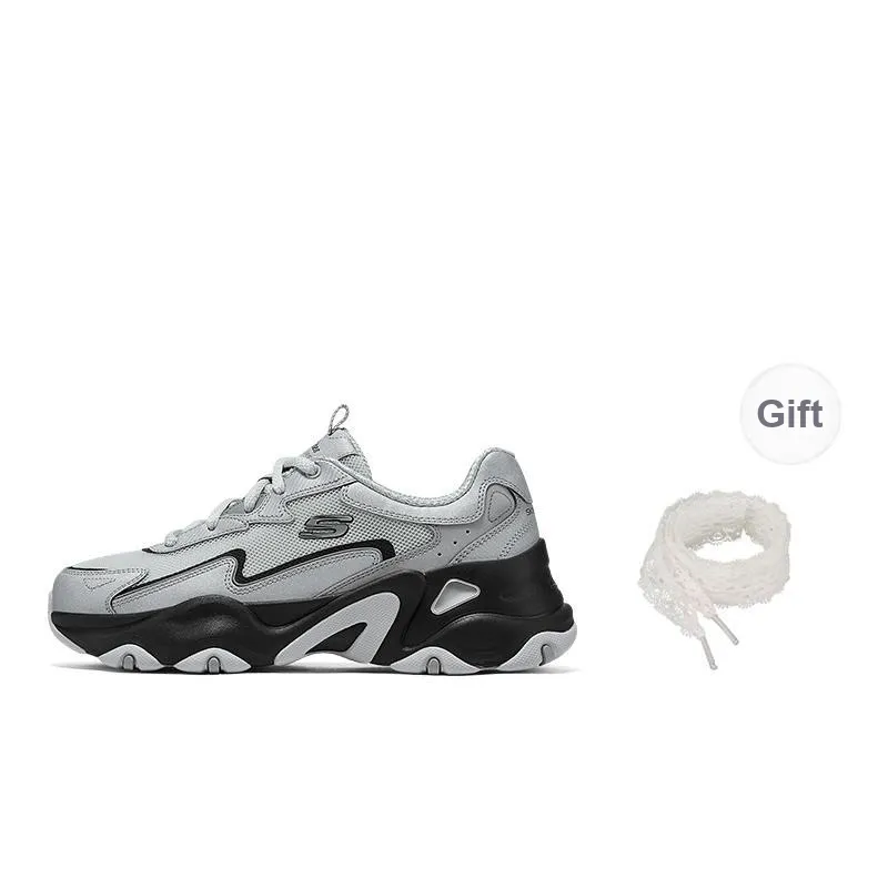 Skechers D'Lites Low Top Chunky Sneakers Women's Silver-4