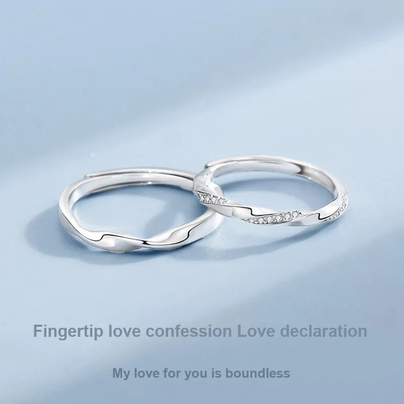 ZSY 999 Fine Silver Couple Rings Unisex-2