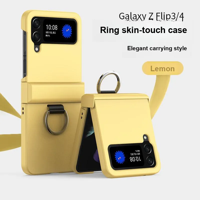 ZHUOJI PC Material Skin Feel Ring Buckle Phone Case Compatible With Samsung Z Flip 6-7