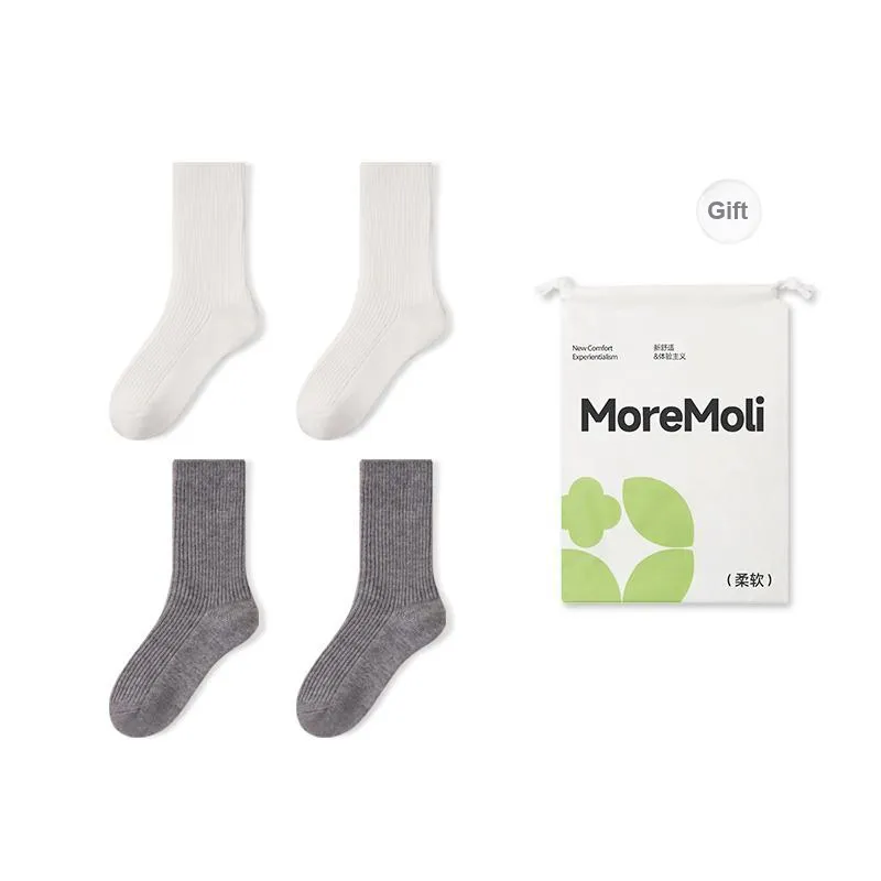 Moremoli Mid Calf Socks Women's Shopping Bag 4 Pack-4
