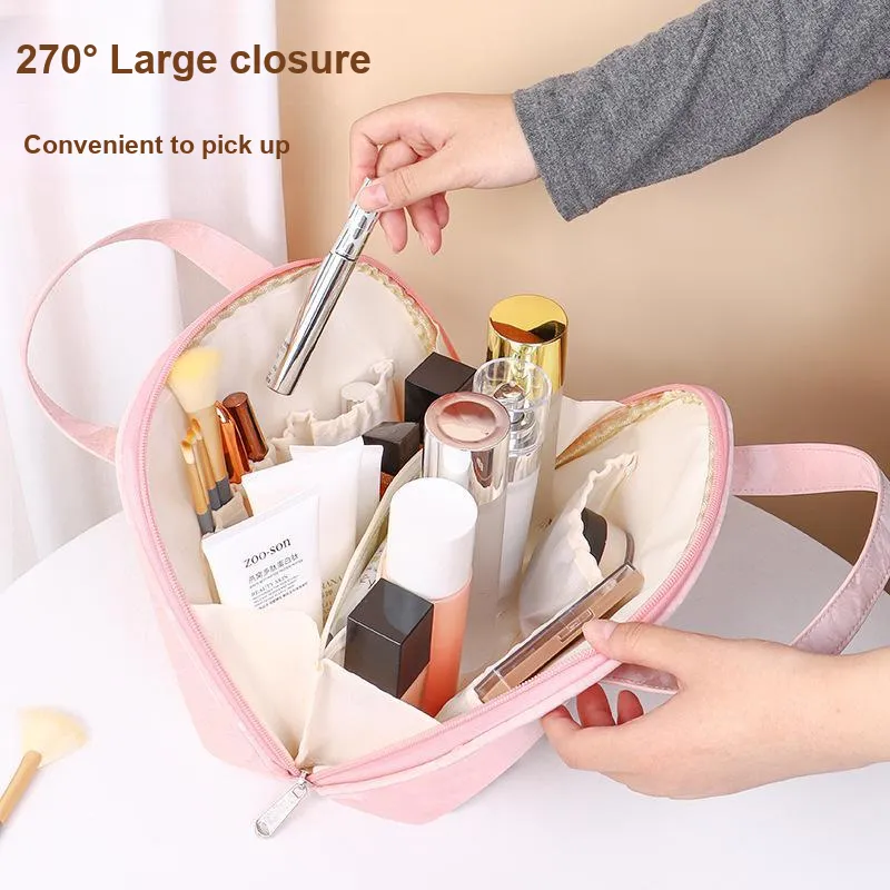 Gentle Welcome Shell Makeup Bags Large Capacity Partitioned Storage-16