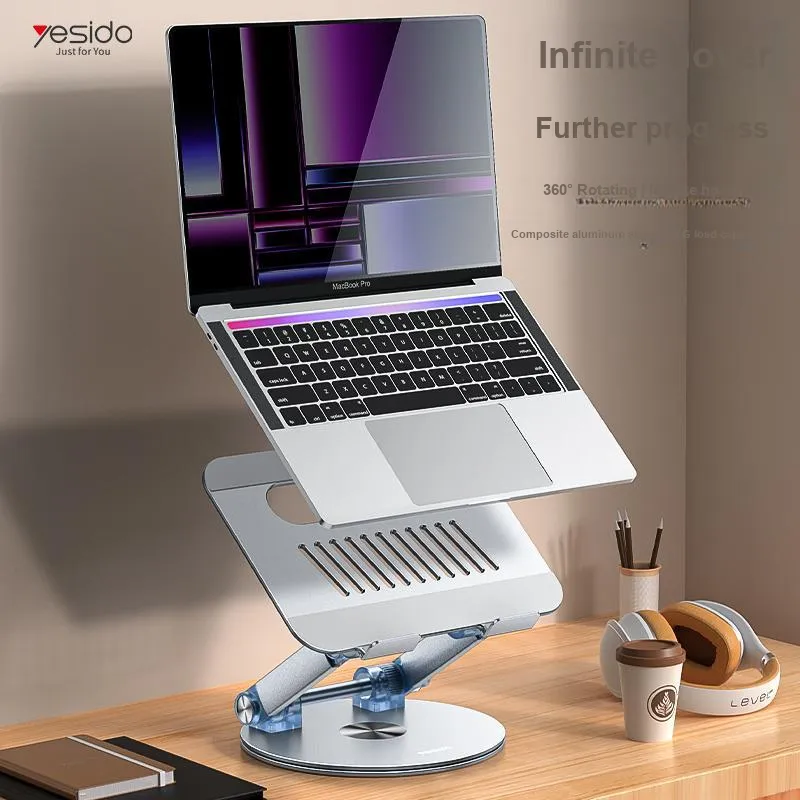 Yesido LP06 Collection Tablet Stand Laptop Rotating Portable Aluminum Alloy Adjustable Height Desktop Heat Dissipation-4