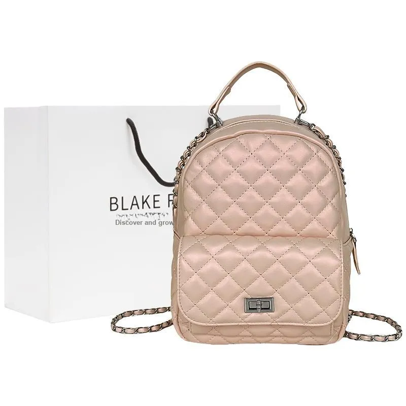 BLAKE FLEETO Pu Versatile Backpack Small Bag Regular Women's Silver/Black/Pink-9