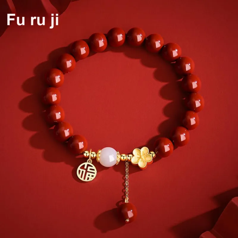 Fu Ru Ji Hetian Jade Bracelets Pale Greenish White Jade Women's-2