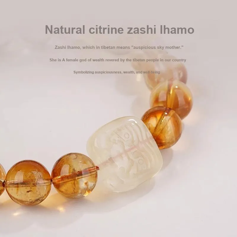 Lang Wind Natural Citrine Bracelets Unisex-2