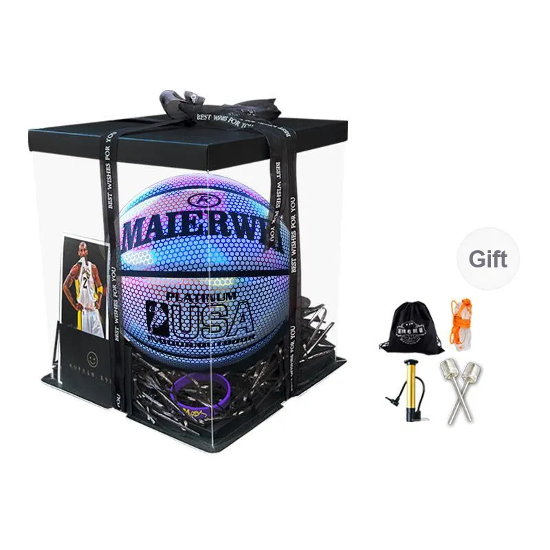 Melway PU Basketball Dazzling Color Size 7 Glow In The Dark Unisex-6