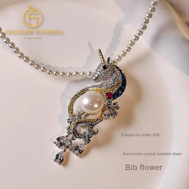 ORANGE SYMBOL Freshwater Pearl Brooches Women's-2