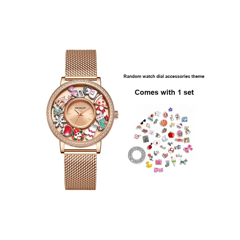 JUNO MALLET Кварцевый механизм Женские часы 36мм*36мм*9мм Золотой