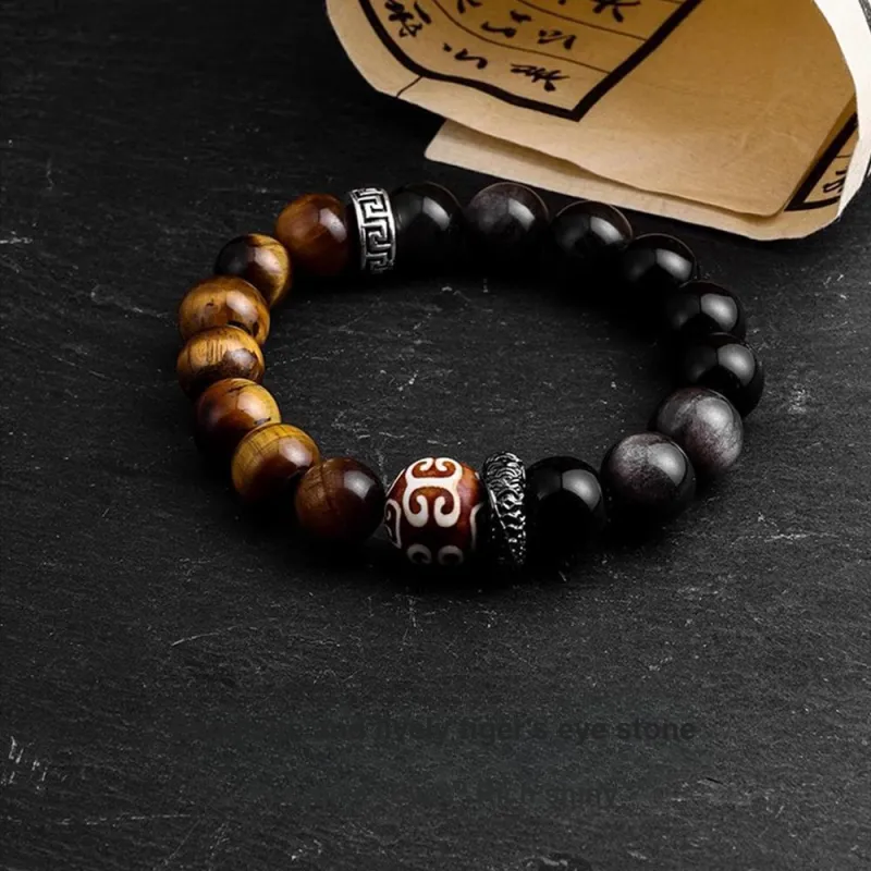 FOREVER MELODY Obsidian Bracelets Men's-10