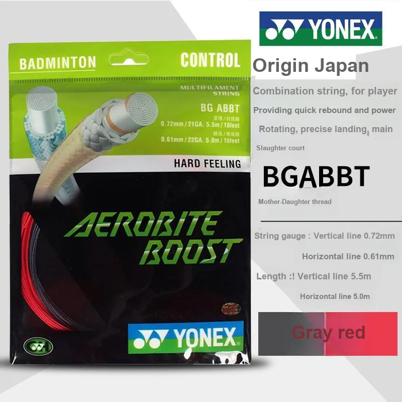 YONEX Stretch Type Badminton Racket Strings Gray Red-1