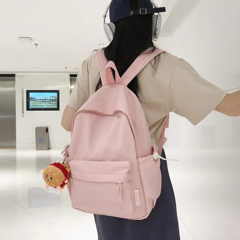 BUBM Nylon Backpack Regular Unisex Black/Ecru/Khaki/Light Yellow/Neon Green/Pink-5