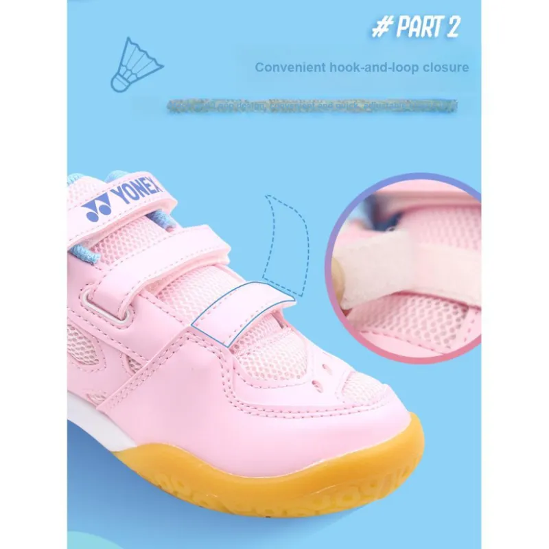 YONEX Power Cushion Abrasion Resistant Anti Kick Shock Absorbers Low Top Kids' Training Shoes Pink Blue Kids'-2
