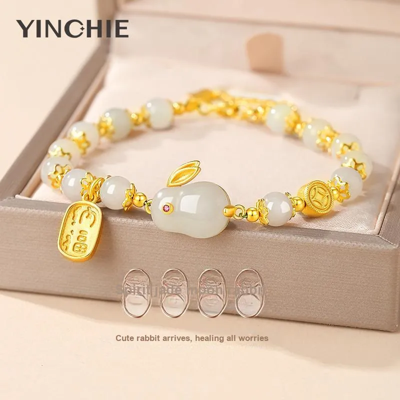 YINCHIE Hetian Jade Bracelets White Jade/Pale Greenish White Jade Women's-2