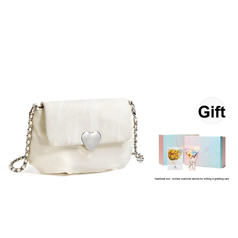 15 MINS Synthetic Leather Shoulder Bag Crossbody Bag Regular Women's Mousse White/Milk Tea Beige/Midnight Black