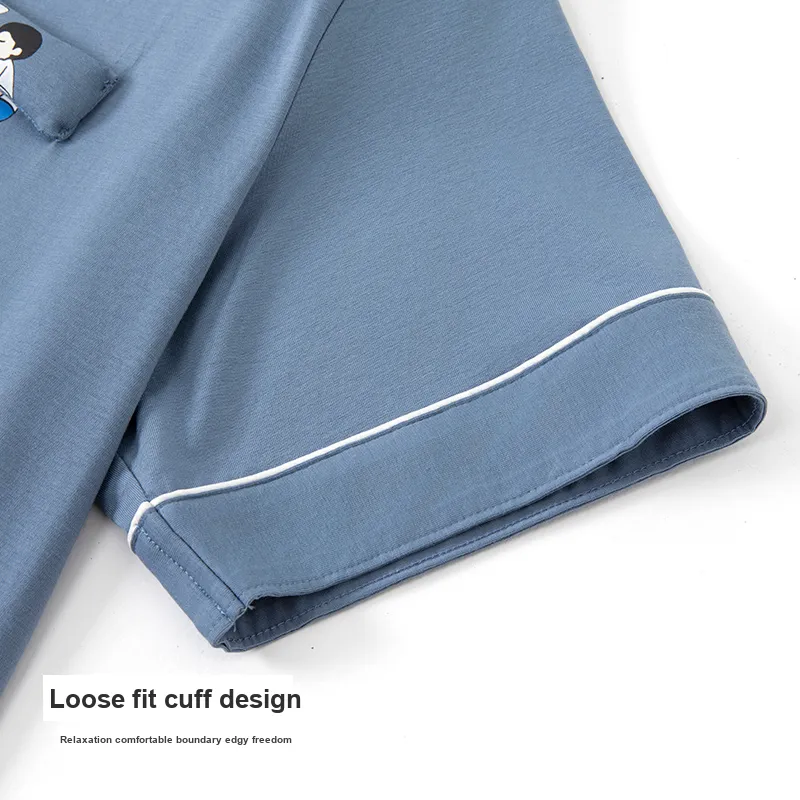 XIA.WA.ZHI.XIU Pajama Top Men's-10