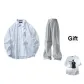 Blue+Gray Pants (Includes 1 White T-Shirt)