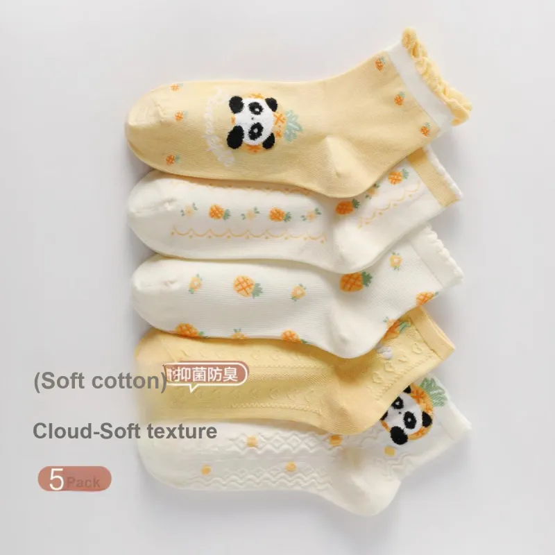 H YXIANG Mid Calf Socks Women's 5 Pack Mixed Color-1