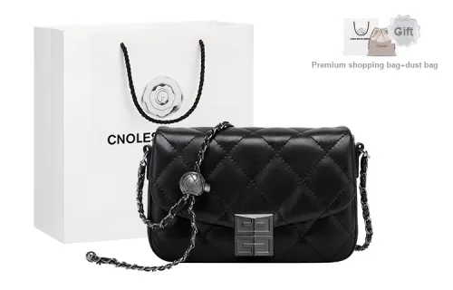 CNOLES Crossbody Bags Black Diamond Plaid