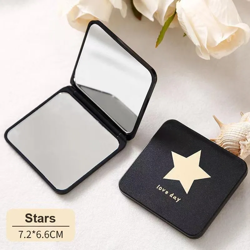Gentle Welcome Foldable Mirror Mini HD Square Mirror On The Go Portable Double Sided-3