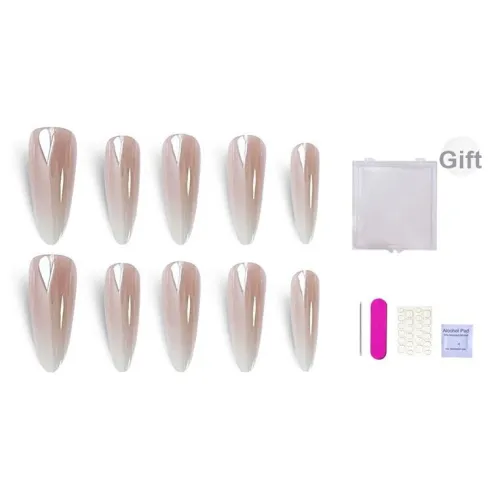 ORANOT Гальванизированный Таро Градиентный Наклейка для Ногтей False Nail Миндаль Длинный Телесный Смудж Кокетт 24мм
